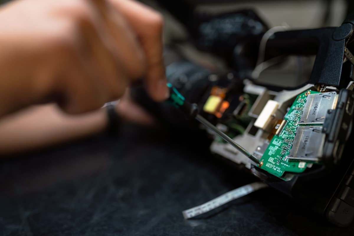 Technician reviewing a job on a tablet